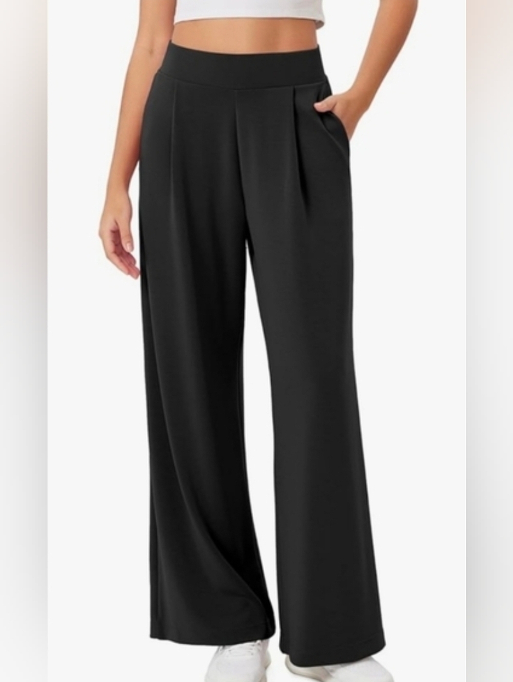 ODODOS Modal Soft Wide Leg Medium 28" Inseam Black EUC Very Comfy
